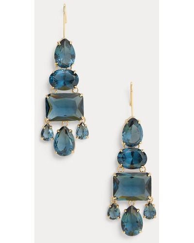 Lauren by Ralph Lauren Orecchini chandelier dorati con pietre - Blu