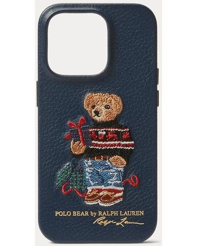 Polo Ralph Lauren Etui für iPhone 15 Pro mit Polo Bear - Blau