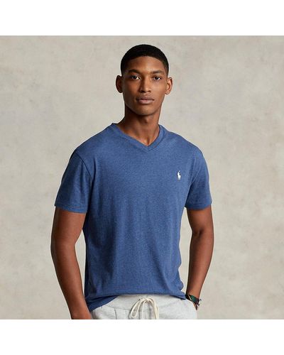 Ralph Lauren Classic Fit Jersey V-neck T-shirt - Blue