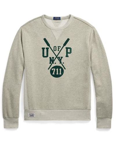 Polo Ralph Lauren Grafik-Sweatshirt aus Flammgarn-Fleece - Grau
