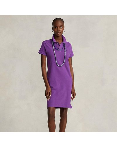 Ralph Lauren Cotton Mesh Polo Dress In Paloma Purple - Size Xl