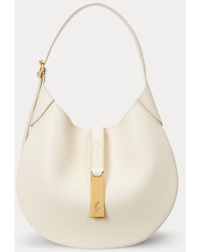 Polo Ralph Lauren Polo Id Small Leather Shoulder Bag - White