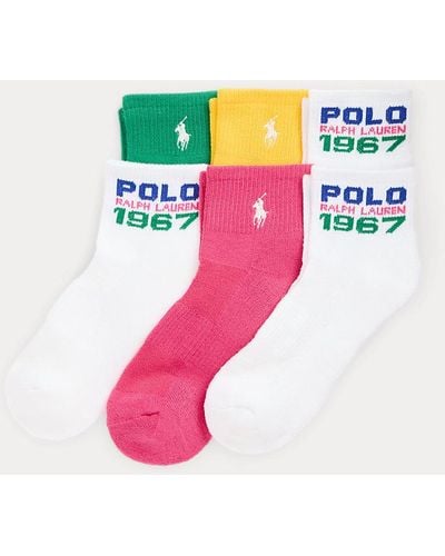 Polo Ralph Lauren 6er-Pack Piqué-Söckchen mit Logo - Lila
