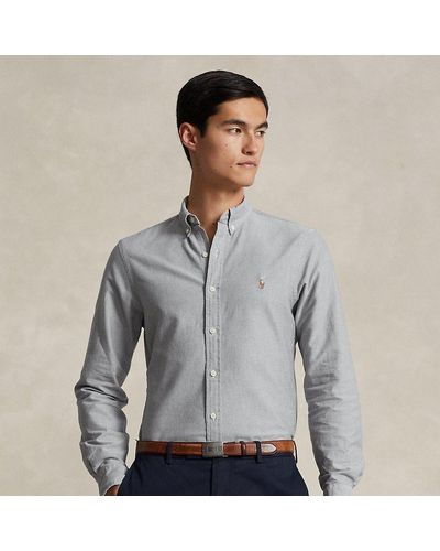 Polo Ralph Lauren Camisa Oxford Slim Fit - Gris