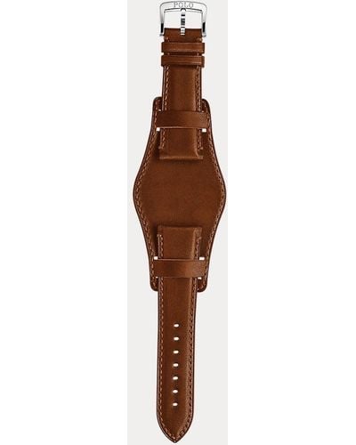 Polo Ralph Lauren Bracelet de montre en vachette - Marron