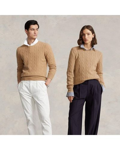 Ralph Lauren The Iconic Cable-knit Cashmere Sweater - Natural