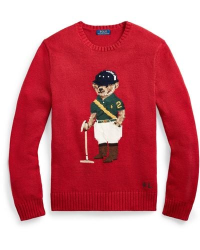Ralph Lauren Polo Bear Knitted Sweater - Red