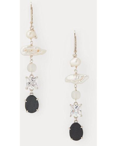 Ralph Lauren Collection Pearl & Beach Stone Drop Earrings - White