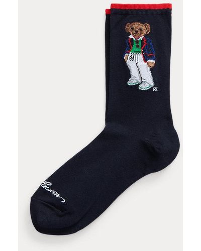 Polo Ralph Lauren Crew-Socken mit Polo Bear - Blau