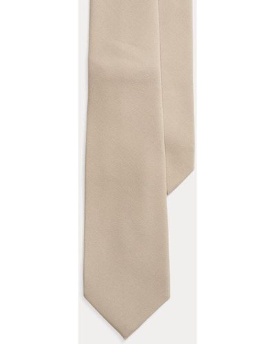 Ralph Lauren Purple Label Wool Crepe Tie - Natural