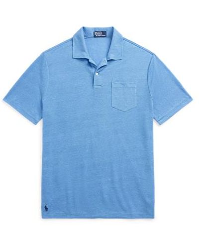 Polo Ralph Lauren Poloshirt im Classic-Fit aus Leinen - Blau