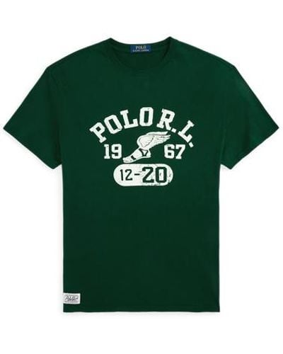 Polo Ralph Lauren Classic-Fit Jersey-T-Shirt mit Grafik - Grün