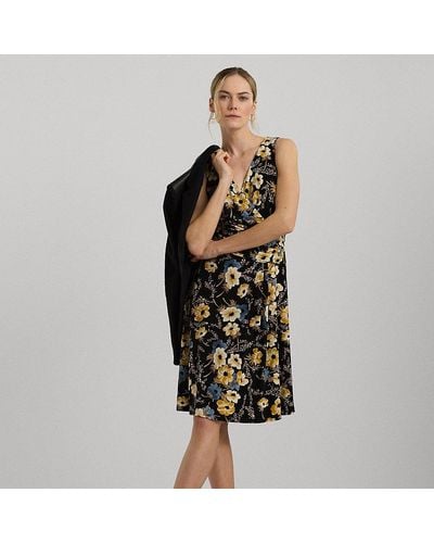 Lauren by Ralph Lauren Ärmelloses Jerseykleid mit Blumenmuster - Schwarz