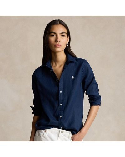 Polo Ralph Lauren Relaxed Fit Linen Shirt - Blue