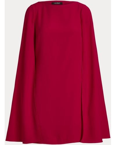 Ralph Lauren Vestido de cóctel de georgette con capa - Rojo