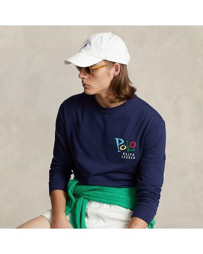 Polo Ralph Lauren Classic-Fit T-Shirt mit Jazz-Print - Blau