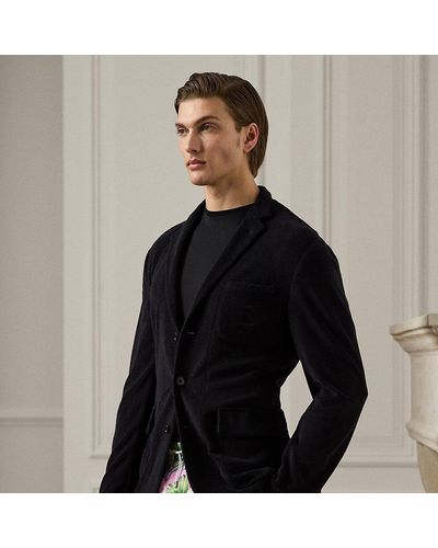 Ralph Lauren Purple Label Hadley Hand-tailored Terry Suit Jacket - Black