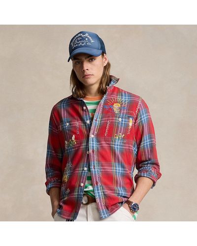 Polo Ralph Lauren Camicia scozzese in flanella Classic-Fit - Rosso