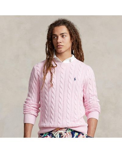 Ralph Lauren Cable-knit Cotton Sweater - Pink