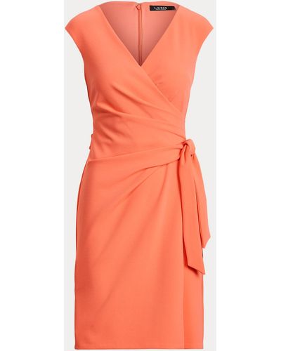 Ralph Lauren Crêpe-Kleid in Wickel-Optik - Orange