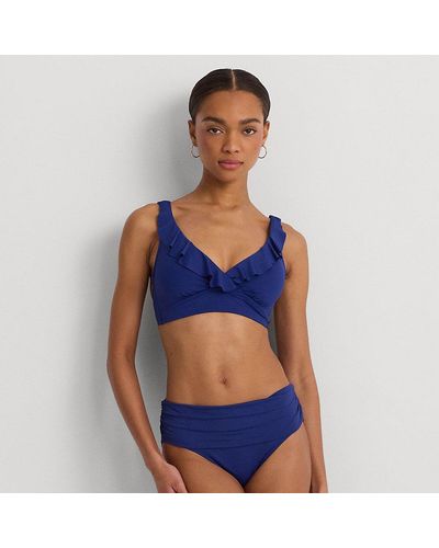 Polo Ralph Lauren Women's High-rise Logo Bikini Briefs In Marine Blue
