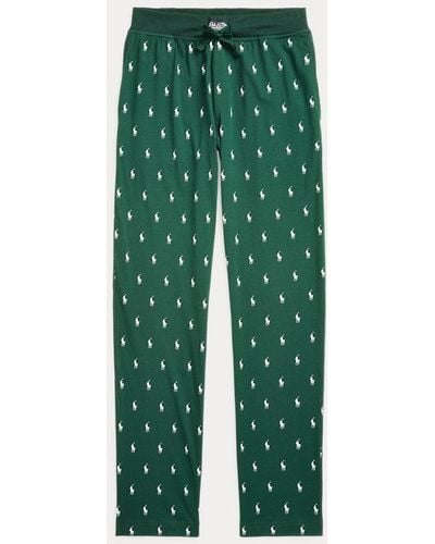 Polo Ralph Lauren Pyjamahose mit charakteristischem Pony - Grün