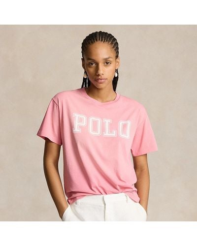 Polo Ralph Lauren Jersey T-shirt Met Ronde Hals En Logo - Roze