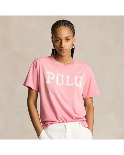 Polo Ralph Lauren Logo Jersey Crewneck Tee - Pink