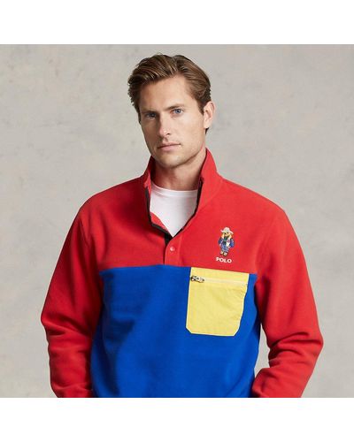 Polo Ralph Lauren Jersey de felpa cepillada con Polo Bear - Rojo