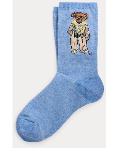 Polo Ralph Lauren Crew-Socken mit Polo Bear - Blau