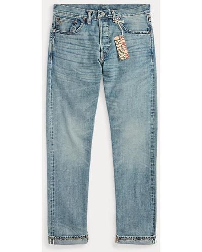 RRL Slim Fit Otisfield Selvedge Jeans - Blauw