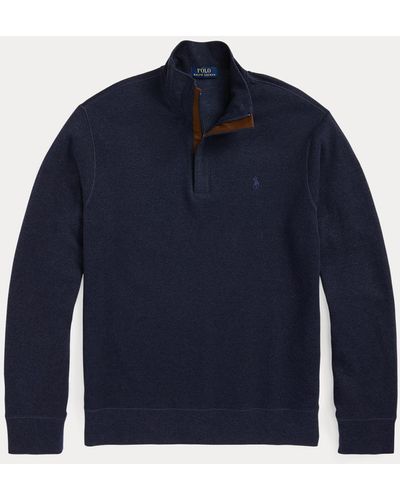 Polo Ralph Lauren Luxury Jersey Quarter-zip Pullover - Blue