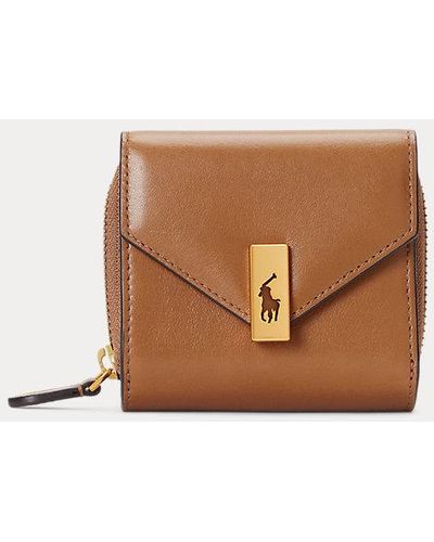 Polo Ralph Lauren Polo Id Leather Compact Wallet - Natural
