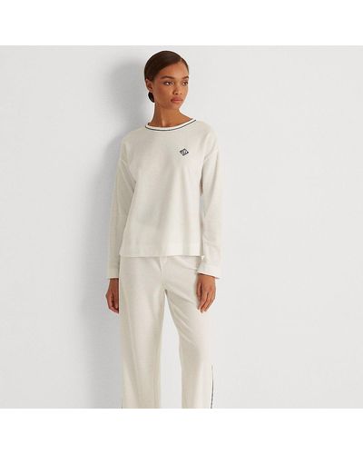 Lauren by Ralph Lauren Piqué Long-sleeve Sleep Set - Natural