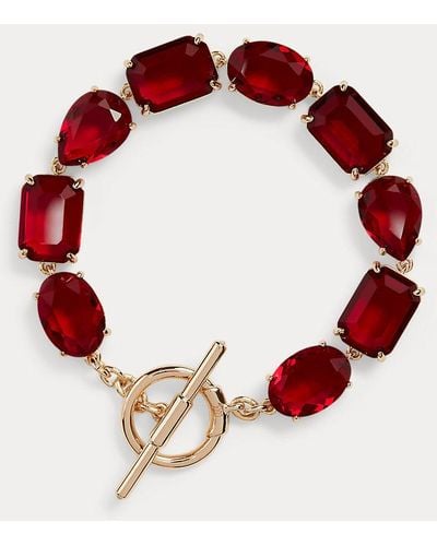 Lauren by Ralph Lauren Bracelet flexible avec pierres fantaisie - Rouge
