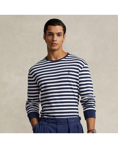 Ralph Lauren Classic Fit Striped Soft Cotton T-shirt - Blue