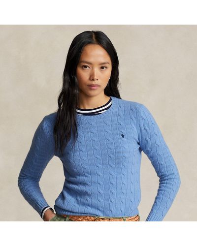 Ralph Lauren Maglia a trecce in lana e cashmere - Blu
