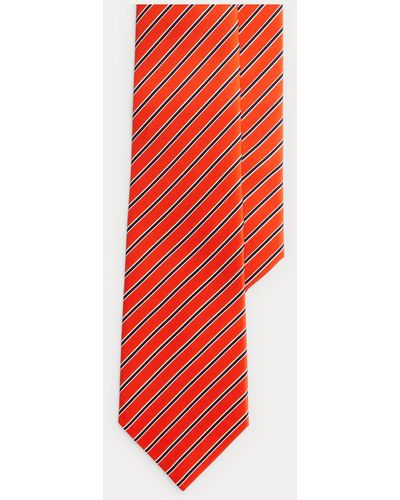 Ralph Lauren Purple Label Gestreifte Krawatte aus Habotai-Seide - Orange