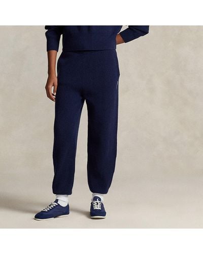 RLX Ralph Lauren RLX - Pantalón de canalé con cachemira y lana - Azul