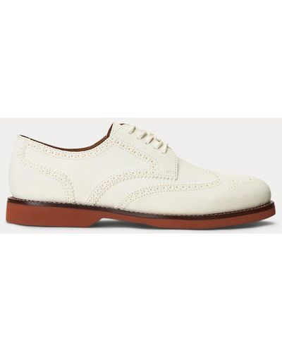 Polo Ralph Lauren Scarpe wingtip Rhett camoscio - Bianco