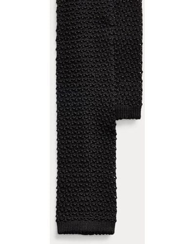Polo Ralph Lauren Corbata de punto de seda - Negro