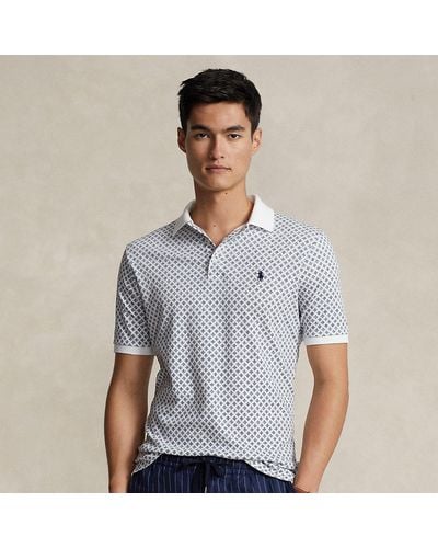 Ralph Lauren Classic Fit Print Soft Cotton Polo Shirt - Gray