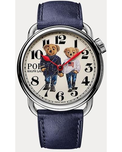 Polo Ralph Lauren Ralph & Ricky Bear Stalen 38 Mm Horloge - Blauw