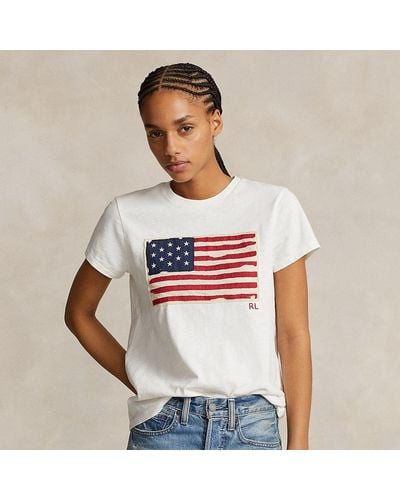 Polo Ralph Lauren Camiseta gráfica de punto con bandera - Multicolor