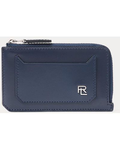 Ralph Lauren Collection Rl Box Calfskin Zip Card Case - Blue