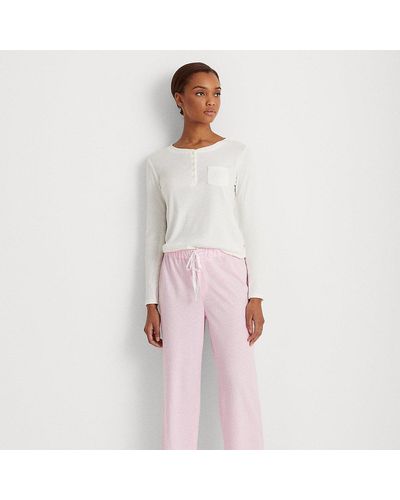 Lauren by Ralph Lauren Ralph Lauren Striped Jersey Pajama Pant - Pink