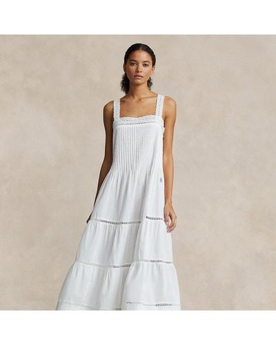 Ralph Lauren Tiered Cotton Voile Sleep Dress - White