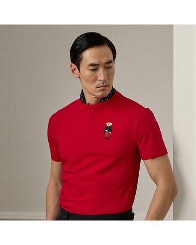 Ralph Lauren Purple Label T-Shirt Lunar New Year mit Polo Bear - Rot