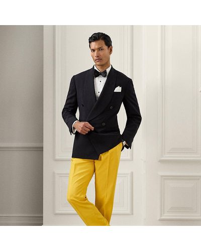 Ralph Lauren Purple Label Gregory Hand-tailored Silk Trouser - Yellow