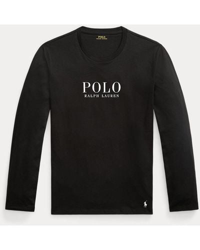 Polo Ralph Lauren Logo Jersey Long-sleeve Sleep Shirt - Black